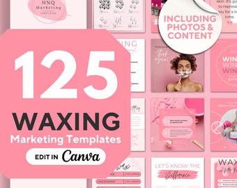 Waxing Instagram Templates: Pink Social Media Posts (Canva)