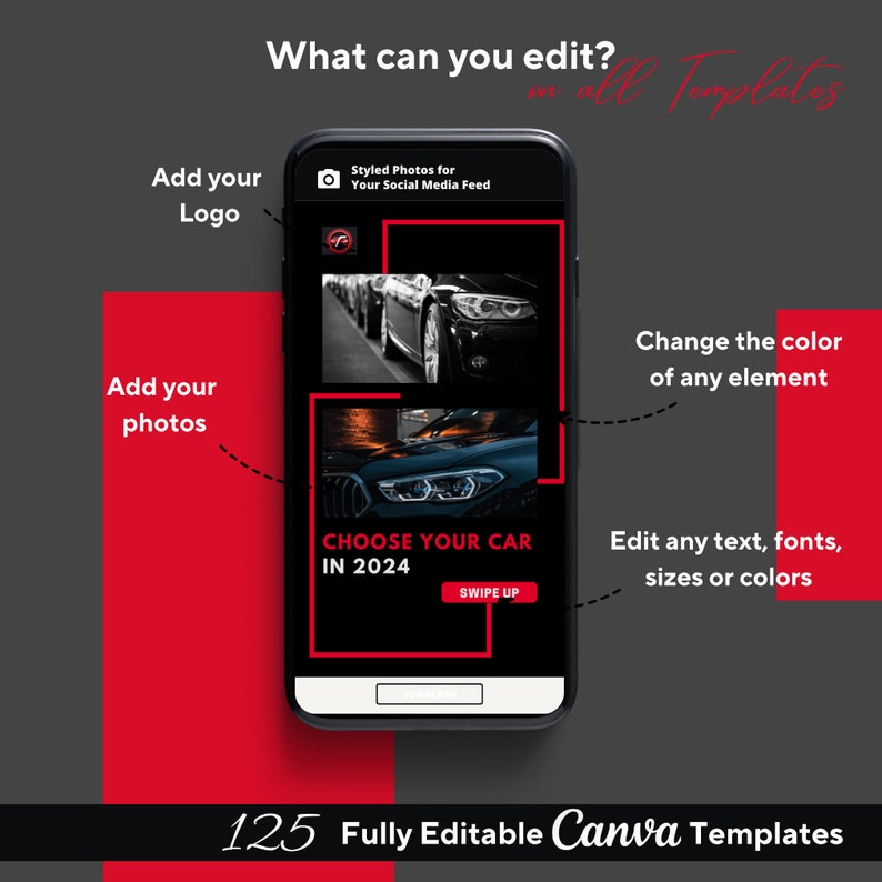Auto mechanic Instagram templates. Editable Canva templates for car repair shops, mechanics, and auto detailing businesses. Includes Instagram post templates, Instagram story templates, and Instagram carousel templates with automotive-themed designs to promote services, special offers, and customer testimonials.
This Etsy listing includes Instagram post templates, Instagram story templates, and a grid layout for Instagram.