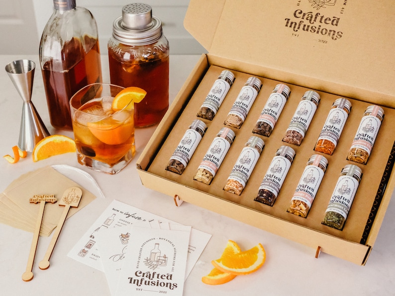 Whiskey Making Kit, DIY Cocktail Infusions For Adults, Unique Fathers Day Gifts For Dad, Make Your Own Personalized Bourbon, Barware For Him image 1