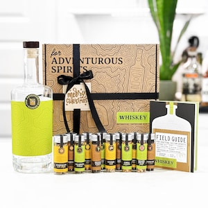 Whiskey Gift Set • DIY Old-Fashioned Cocktail Kit for Bourbon Drinkers • Alcohol Infusion Bottle, Custom Wood Card & Unique Botanicals
