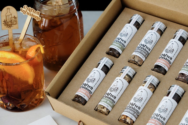 Whiskey Infusion Kit, Mixology Gifts For Bourbon Lovers, DIY Craft Cocktail Set, Groomsman Gift Box, Unique Anniversary Gift For Boyfriend image 4