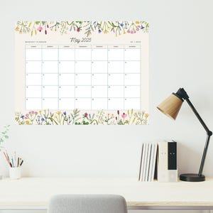Printable May 2025 Calendar | Floral Monthly Planner | Instant Download