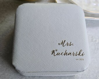 Personalized Travel Jewelry Case: Engraved Bridal Party Gift
