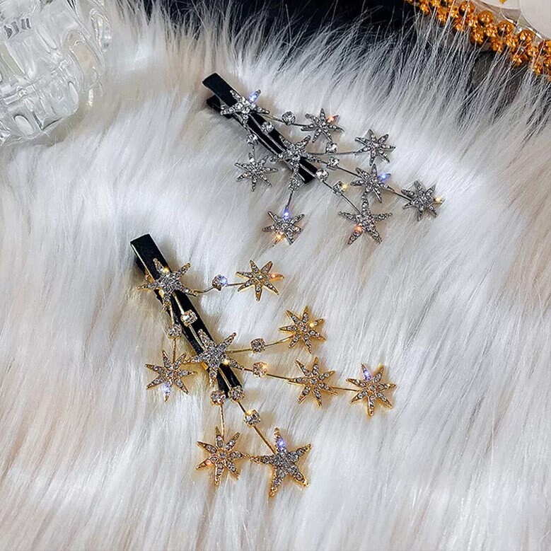  5pcs Hair Jewels Star Clips Hair Spiral Hair Studs Star Hair  Accessories Hair Diamonds Stick on Celestial Hair Accessories Star Hair  Pins Star Bobby Pins Star Decor Gem : Beauty