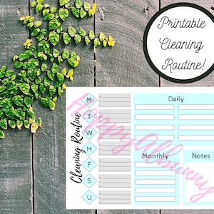 Printable Cleaning Routine, Cleaning Schedule Printable, Home Cleaning Routine, Printable Cleaning Checklist, Chores List