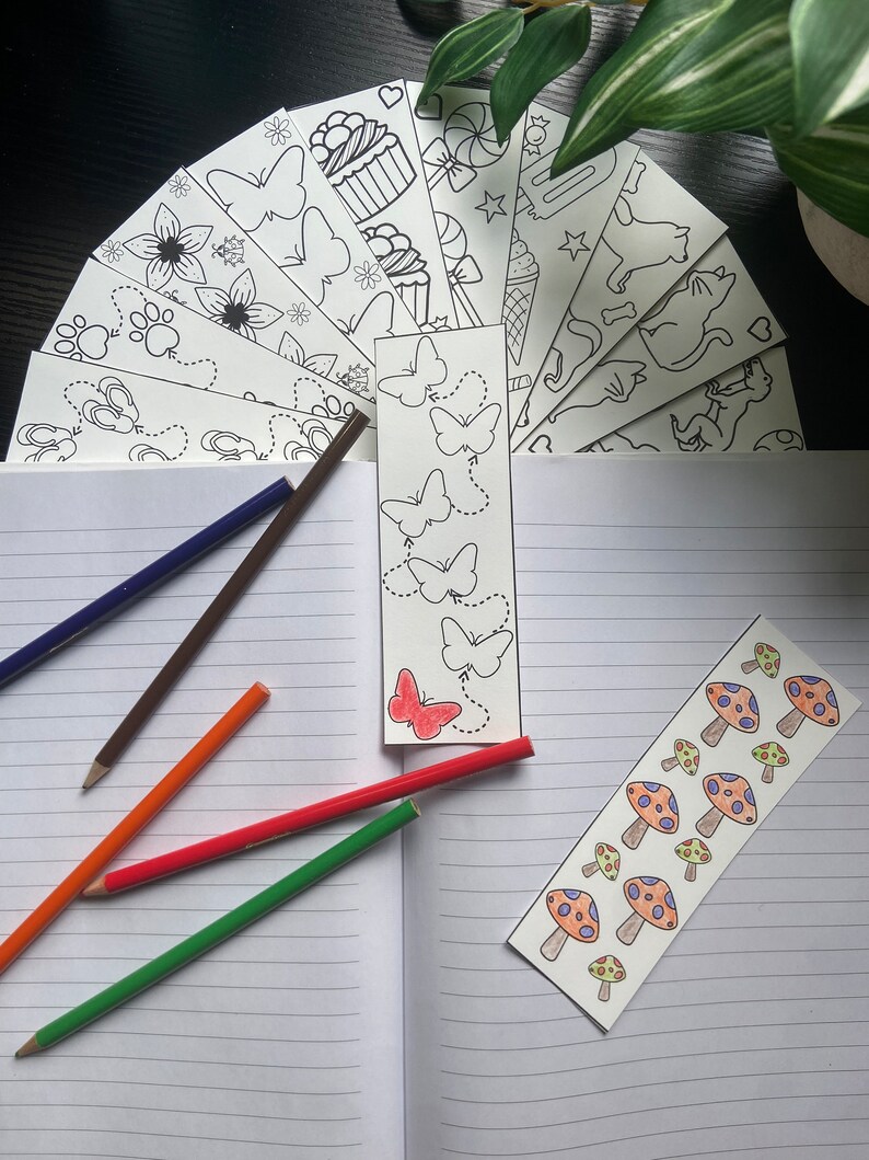 Printable Coloring Bookmarks, Printable Bookmarks, Printable Butterfly