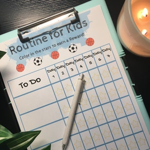 Printable Routine for Kids, Schedule for Kids, Reward Page for Kids, Chores List for Kids, To Do List for Kids, Chore Chart for Kids