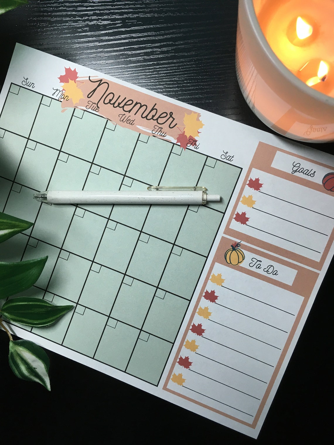 Printable Holiday Monthly Calendar Bundle, October/november/december