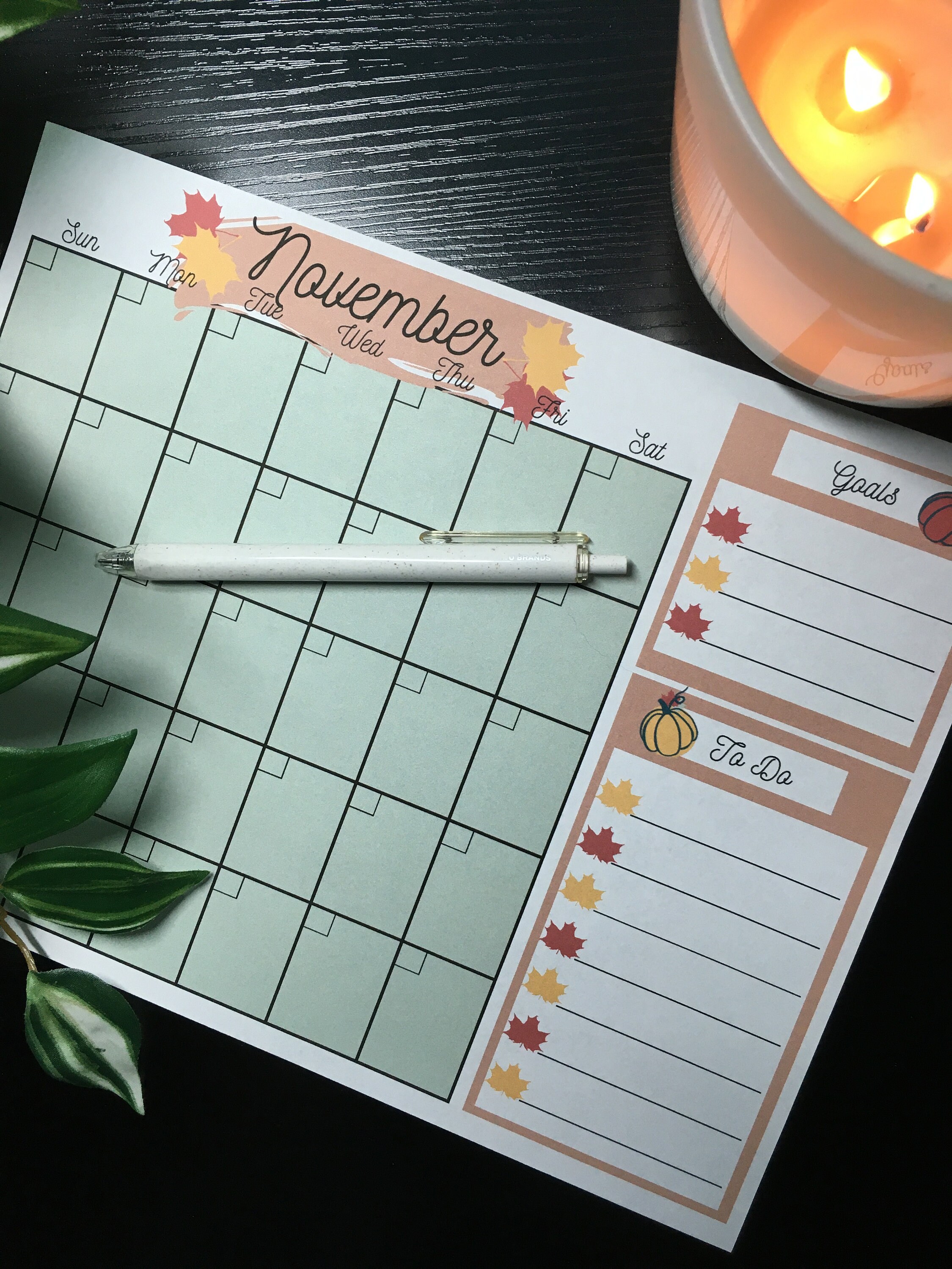 Printable Holiday Monthly Calendar Bundle, October/november/december ...