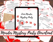 Murder Mystery Party Download, Zoom Murder Mystery Download, Printable Murder Mystery Game, Spooky Party Game, Halloween Party Game
