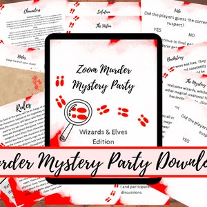 Murder Mystery Party Download, Zoom Murder Mystery Download, Printable Murder Mystery Game, Spooky Party Game, Halloween Party Game
