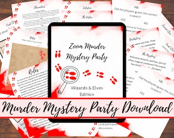 Murder Mystery Party Download, Zoom Murder Mystery Download, Printable Murder Mystery Game, Spooky Party Game, Halloween Party Game