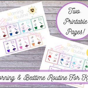 Daily Routine Printable, Kids Morning and Bedtime Checklist, Kid Routine Chart, Kids To Do List, Kid Printable