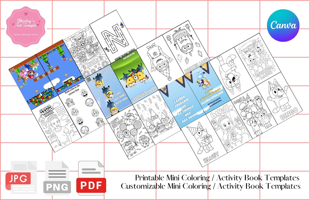 Coloring / Activity Book Template - Etsy