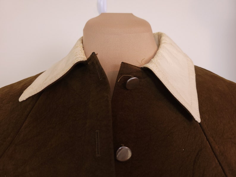 Vintage Jerold 1960s Brown Suede Cape with Collar image 2