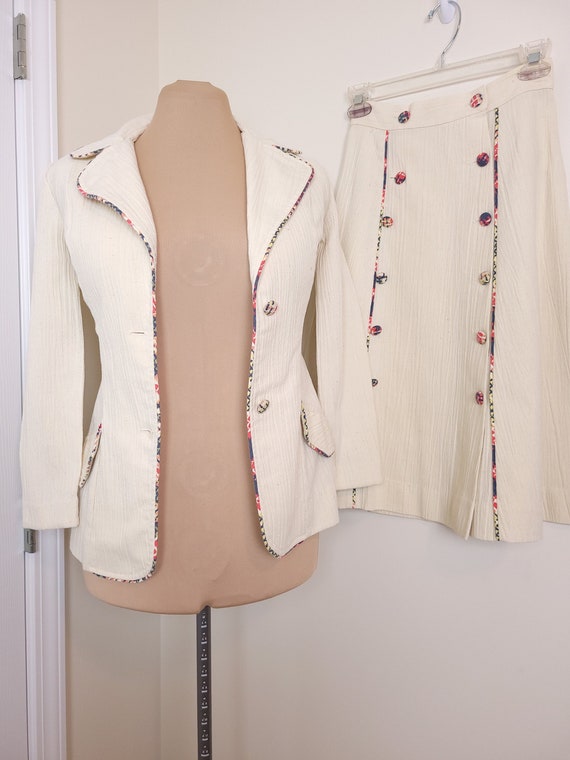 Vintage Panhandle Slim Cream Western Blazer Skirt 