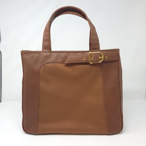Cartera vintage Blassport / Bill Blass / Marrón / Década de 1990 / Piel sintética / Gamuza sintética / Bandolera