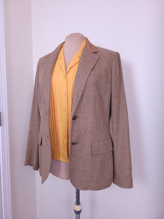 Vintage Laura Mae Mustard Yellow Button Up Blouse… - image 8