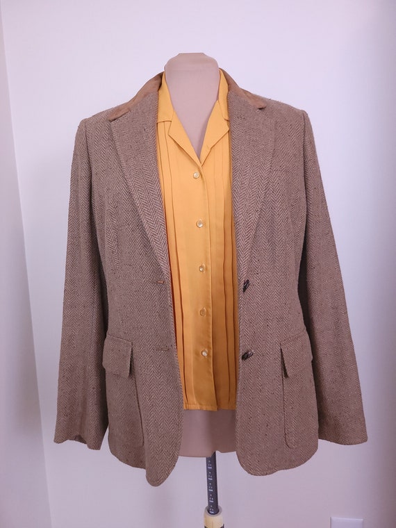 Vintage Laura Mae Mustard Yellow Button Up Blouse… - image 7