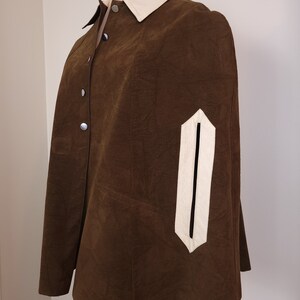 Vintage Jerold 1960s Brown Suede Cape with Collar image 7