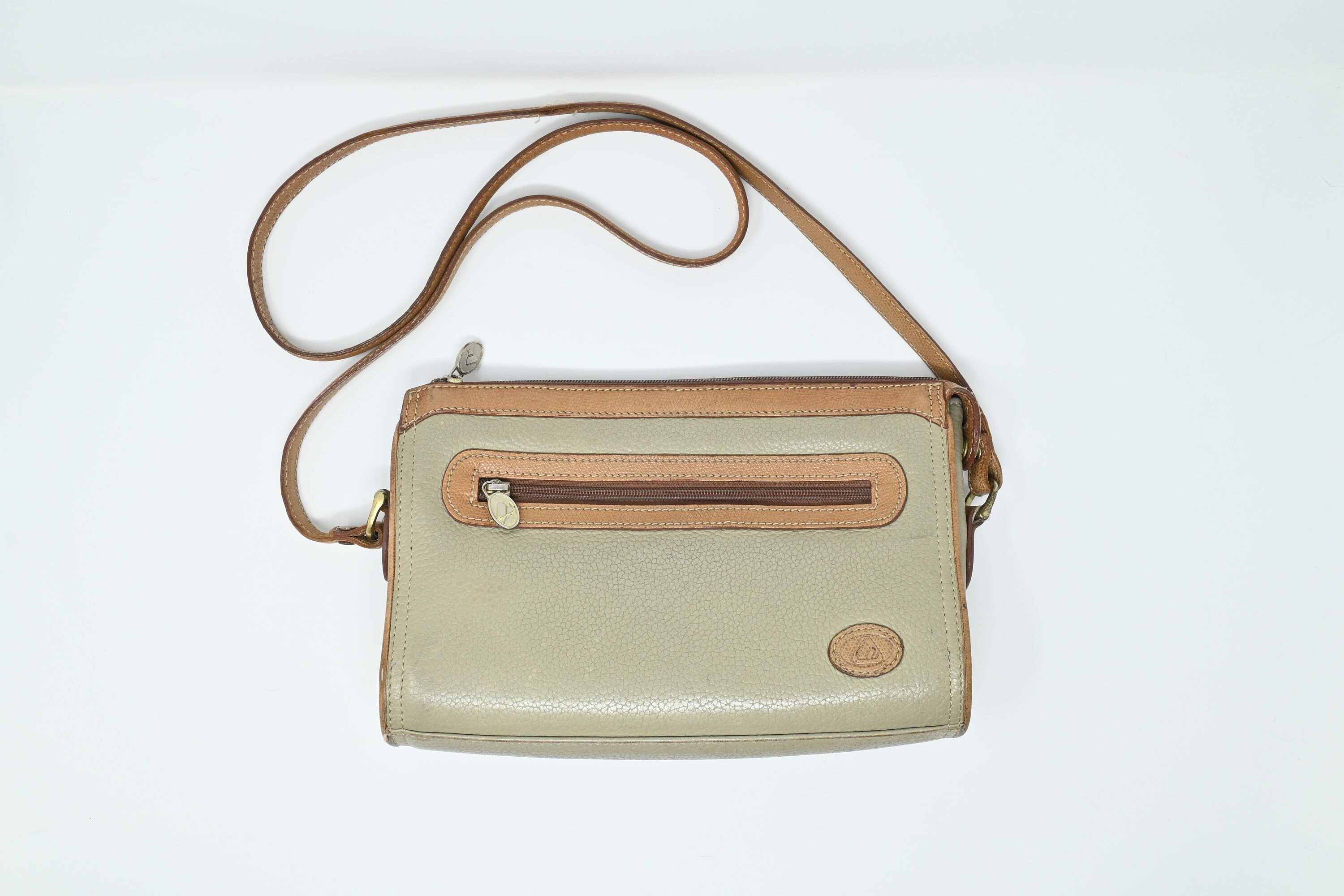 Vintage Liz Claiborne Purse / Taupe / Genuine Leather / 90s