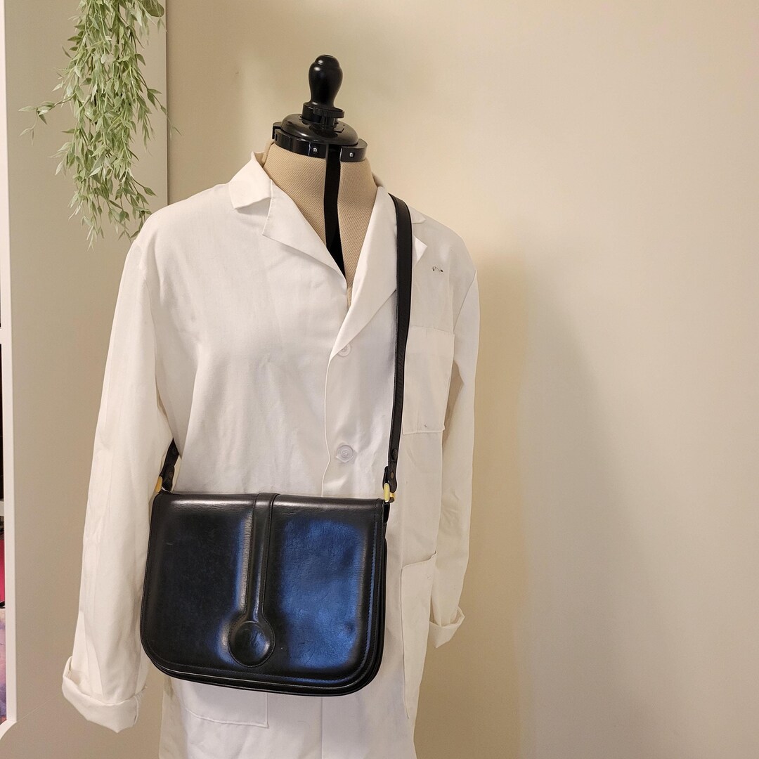 Vintage 90s Genuine Leather Bag Black