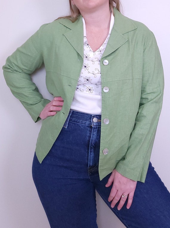 Vintage Casual Corner Annex Green Blouse Jacket / 