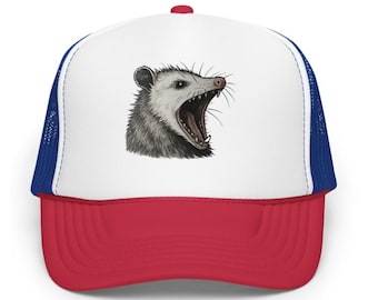 Funny Screaming Possum Trucker Hat | Foam Cap for Possum Lovers | Opossum Meme Baseball Hat | Multiple Colors
