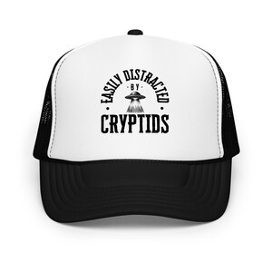 Easily Distracted by Cryptids Hat | Paranormal Trucker Cap | Funny Cryptid Lover Gift