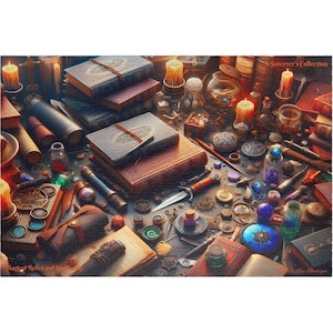 魔法の遺物と呪文書のパズル - 魔術師のコレクション、110～1014 ピースの魔法のジグソーパズル