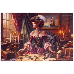 Rompecabezas pirata: Lady Pirate "Almirante Anne: Trazando el rumbo", escena de aventura para amantes de los rompecabezas, regalo de cumpleaños único