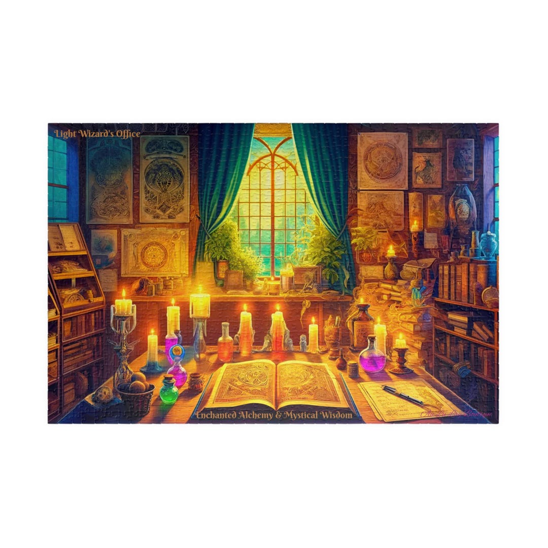 Wizard's Study Jigsaw Puzzle: Enchanted Alchemy, Magic Potions - Etsy