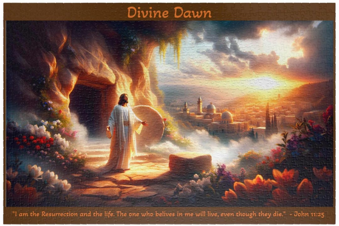 Jesus Resurrection Jigsaw Puzzle, Divine Dawn Portrayal, Religious ...