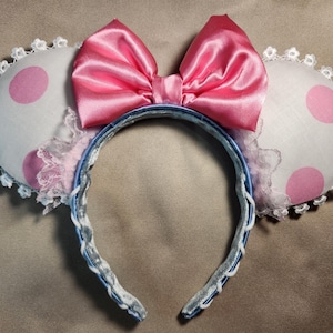Shepherdess Sweetheart Pink Ears Headband, Whimsical Toyland Accessory, Costume Headband, Cute Ears, Bo Peep Inspired  Halloween Outfit