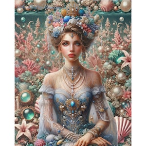 Sea Princess Jigsaw Puzzle: Seashell Jeweled Royal Beach Theme