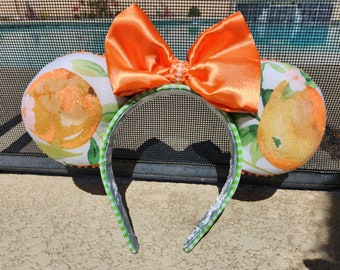 Orange Scented Mouse Ears- Handcrafted Orange Headband,  Theme Park Accessory, Aromatic Gift