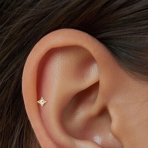 Tiny Stud Earrings • Cz Stud Earrings • Tiny dainty earrings • Tiny gold studs image 1
