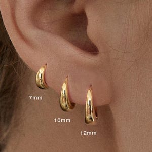 Verjüngende Creolen • 925 Sterling Silber • Huggie Creolen • Knorpel Creole • Creolen • Helix Creolen
