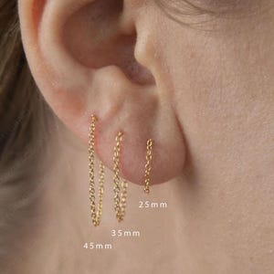 Gold Chain Earring • Minimalist Chain Earring • Sterling Silver Earring • Silver Chain Earring • Dainty Earring • Tiny Earring • For Daily
