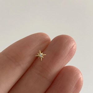 Star Stud Earring • 925 Sterling Silver • Small Stud Earrings • Tiny dainty earrings • Tiny gold studs • Cartilage  Earrings