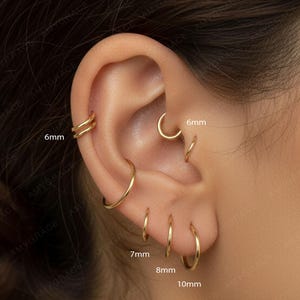 PAIR ITEM • Huggie Hoop Earrings • 925 Sterling Silver • Huggie Hoop Earrings • cartilage hoop • hoop earrings • helix hoop