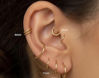 PAIR ITEM • Huggie Hoop Earrings • 925 Sterling Silver • Huggie Hoop Earrings • cartilage hoop • hoop earrings • helix hoop