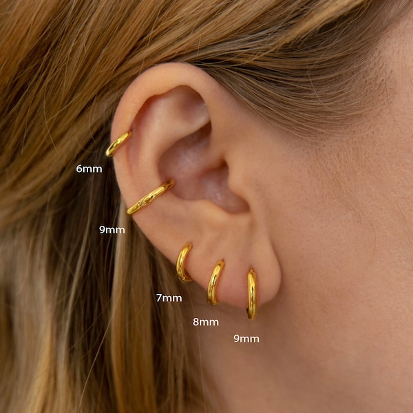 Huggie Hoop Earrings • 925 Sterling Silver • Huggie Hoop Earrings • cartilage hoop • hoop earrings • helix hoop
