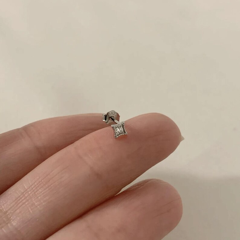 Tiny Stud Earrings • Cz Stud Earrings • Tiny dainty earrings • Tiny gold studs image 8
