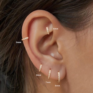 Cz Huggie Hoop Earrings • 925 Sterling Silver • Huggie Hoop Earrings • cartilage hoop • hoop earrings • helix hoop