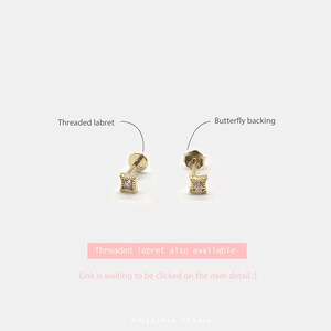 Tiny Stud Earrings • Cz Stud Earrings • Tiny dainty earrings • Tiny gold studs image 11