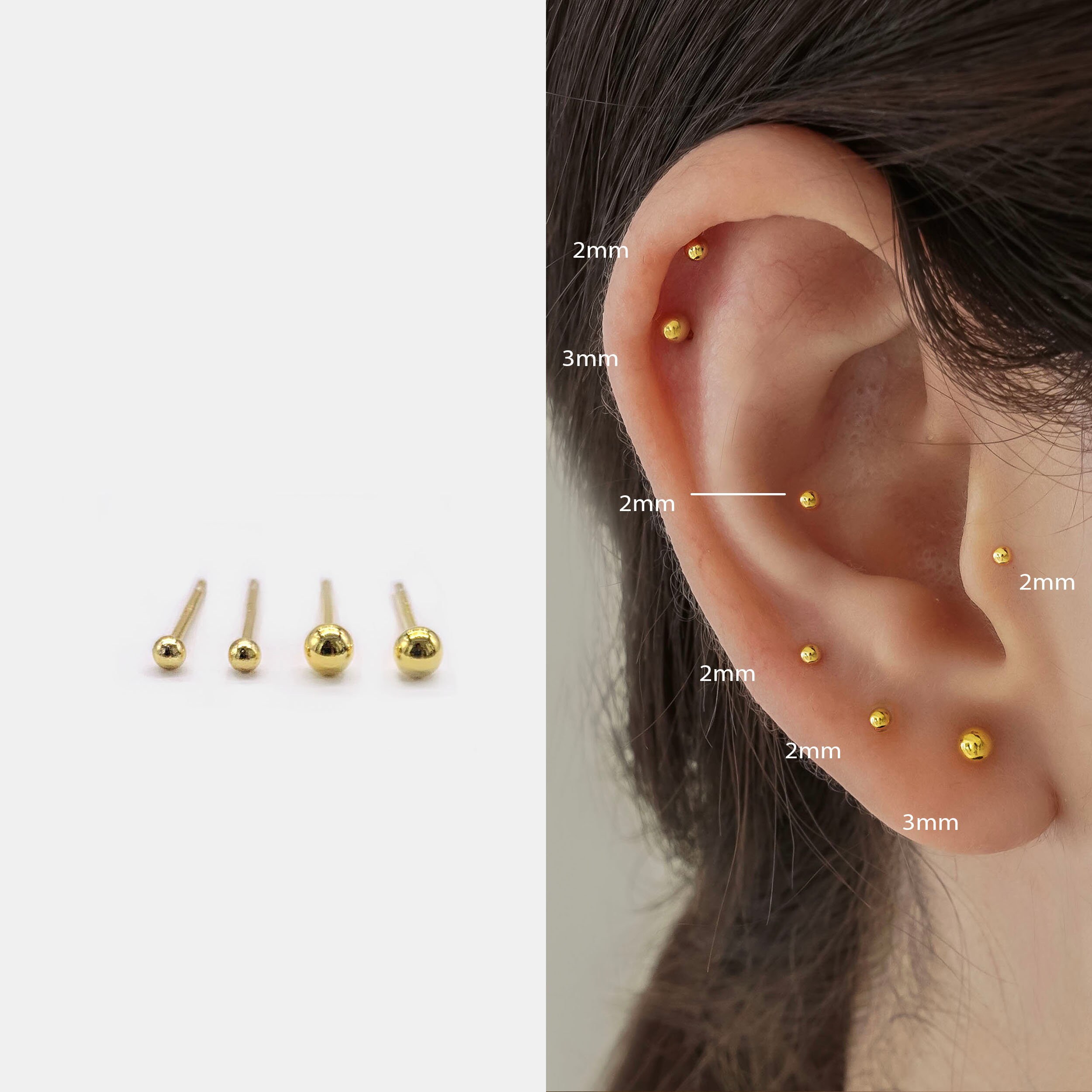 2mm clearance stud earrings