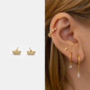 Dainty Stud Earrings • • 925 Sterling Silver • Small Stud Earrings • Tiny dainty earrings • Tiny gold studs • Cartilage Earrings