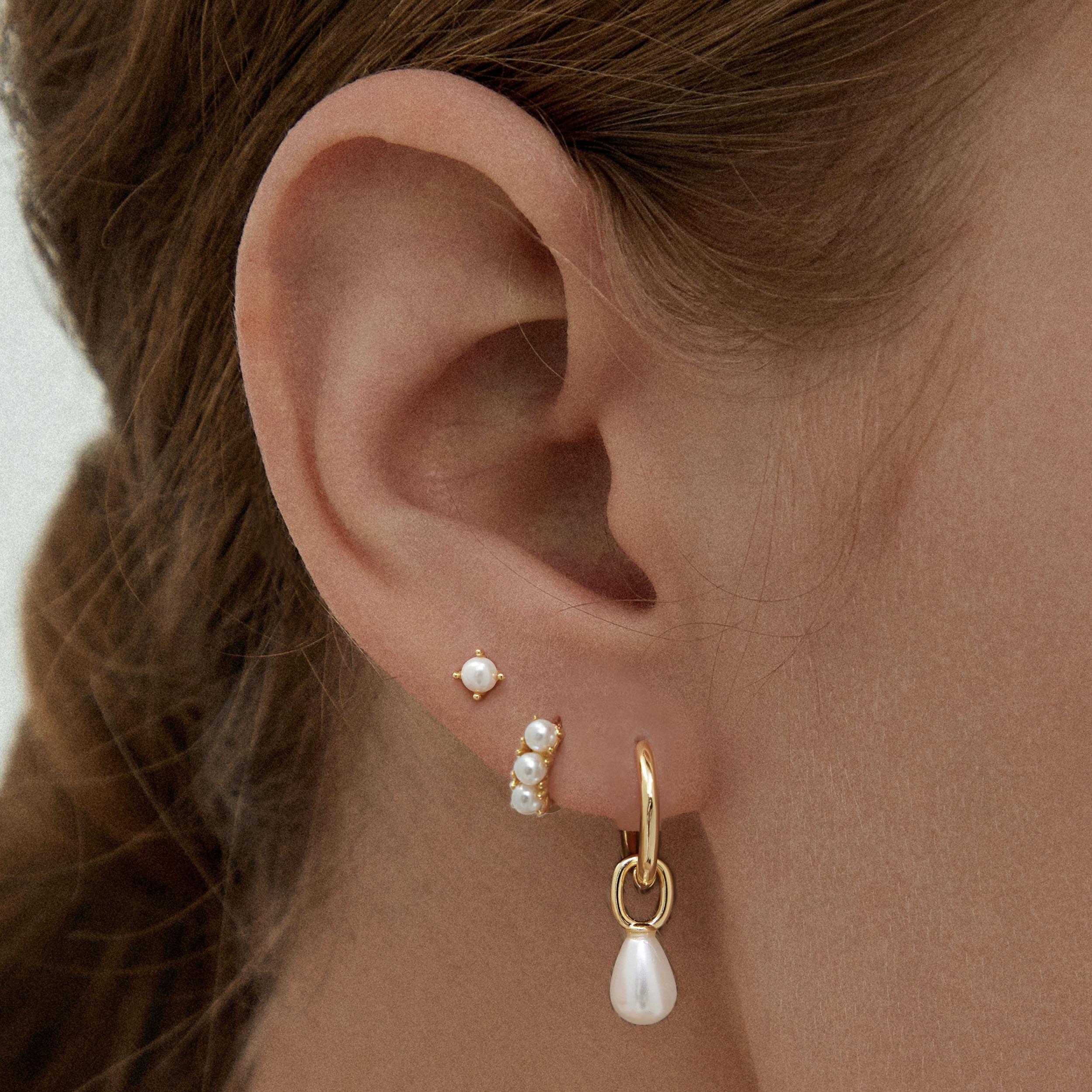 Orecchini a cerchio piccoli intrecciati alla moda in acciaio inossidabile per le donne Moda color oro Cerchio in metallo Piccolo cerchio Huggie Gioielli con fibbia per l'orecchio  36