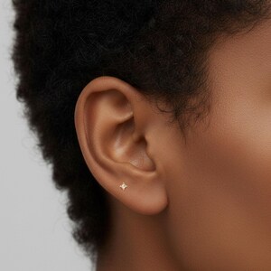 Tiny Stud Earrings • Cz Stud Earrings • Tiny dainty earrings • Tiny gold studs image 7